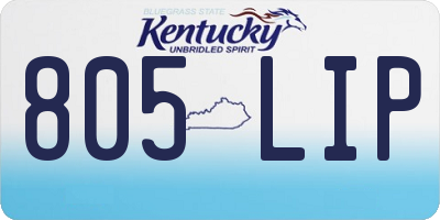 KY license plate 805LIP