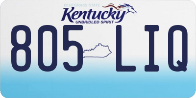 KY license plate 805LIQ