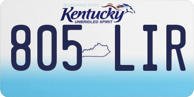 KY license plate 805LIR