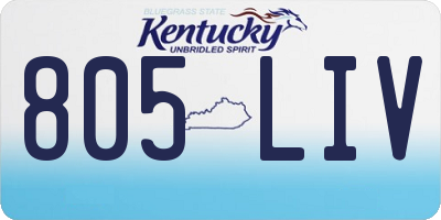 KY license plate 805LIV