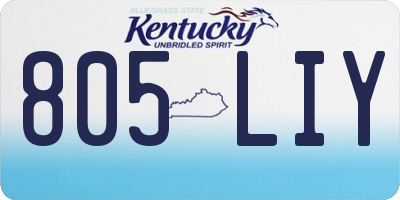 KY license plate 805LIY