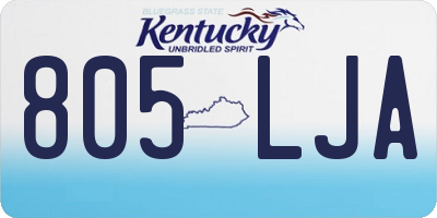 KY license plate 805LJA