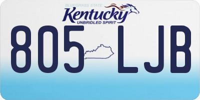 KY license plate 805LJB