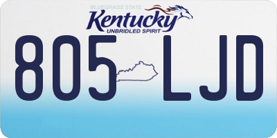 KY license plate 805LJD