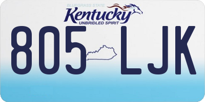 KY license plate 805LJK