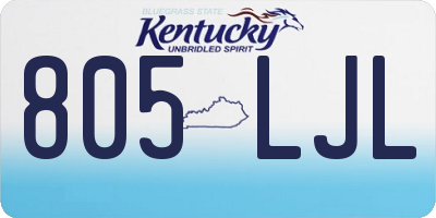 KY license plate 805LJL