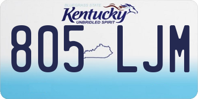 KY license plate 805LJM