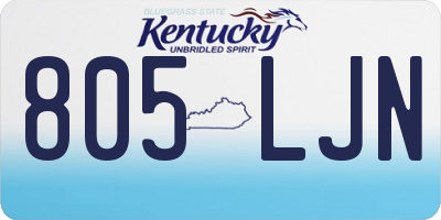 KY license plate 805LJN