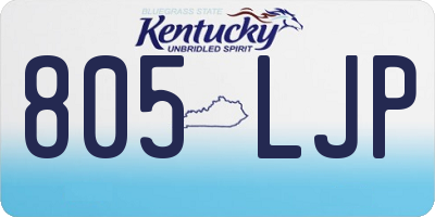 KY license plate 805LJP