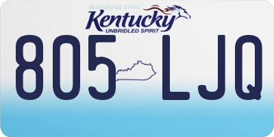 KY license plate 805LJQ