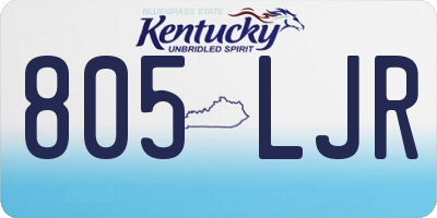 KY license plate 805LJR