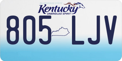 KY license plate 805LJV
