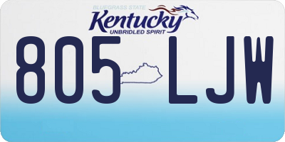 KY license plate 805LJW