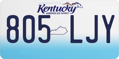 KY license plate 805LJY