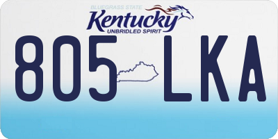 KY license plate 805LKA