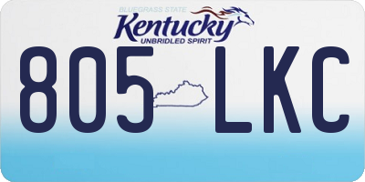 KY license plate 805LKC