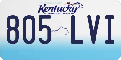 KY license plate 805LVI
