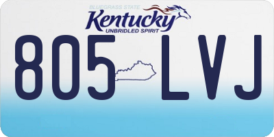 KY license plate 805LVJ