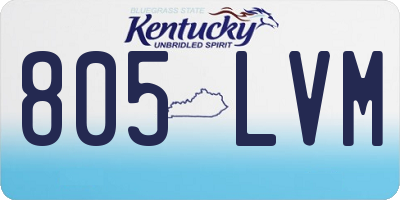 KY license plate 805LVM