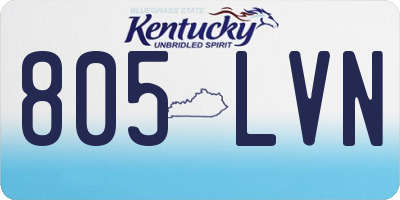 KY license plate 805LVN