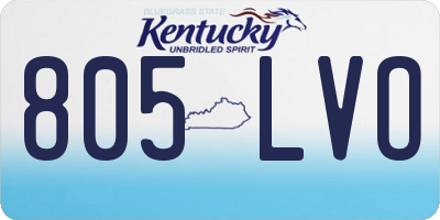KY license plate 805LVO