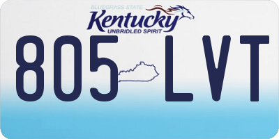 KY license plate 805LVT