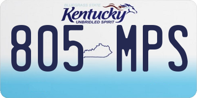 KY license plate 805MPS