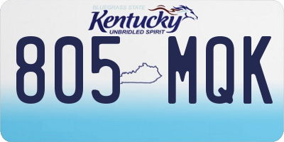 KY license plate 805MQK
