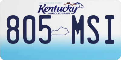 KY license plate 805MSI