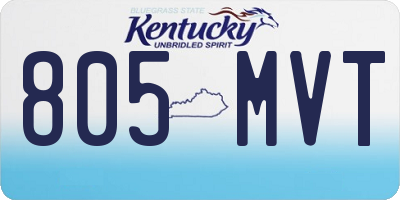 KY license plate 805MVT