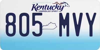 KY license plate 805MVY