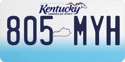 KY license plate 805MYH