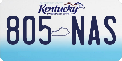 KY license plate 805NAS