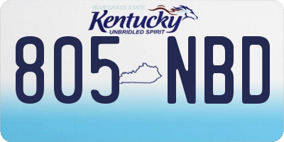 KY license plate 805NBD