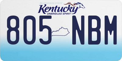 KY license plate 805NBM