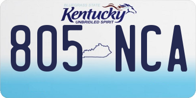 KY license plate 805NCA