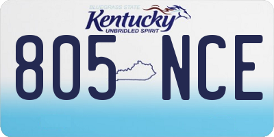 KY license plate 805NCE