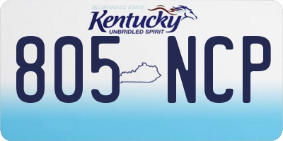 KY license plate 805NCP