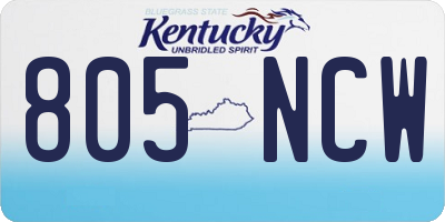 KY license plate 805NCW