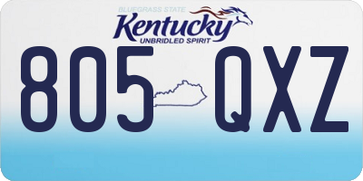 KY license plate 805QXZ