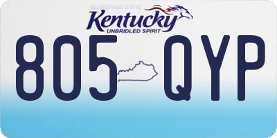 KY license plate 805QYP