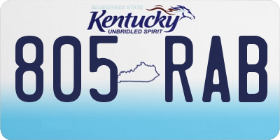 KY license plate 805RAB