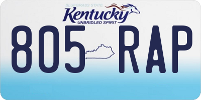 KY license plate 805RAP