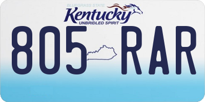 KY license plate 805RAR