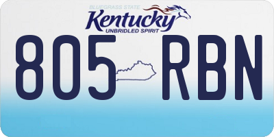KY license plate 805RBN