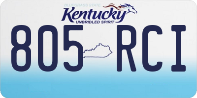 KY license plate 805RCI
