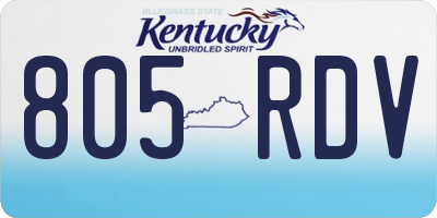 KY license plate 805RDV