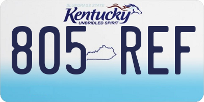 KY license plate 805REF