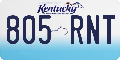 KY license plate 805RNT