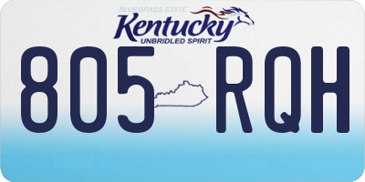 KY license plate 805RQH